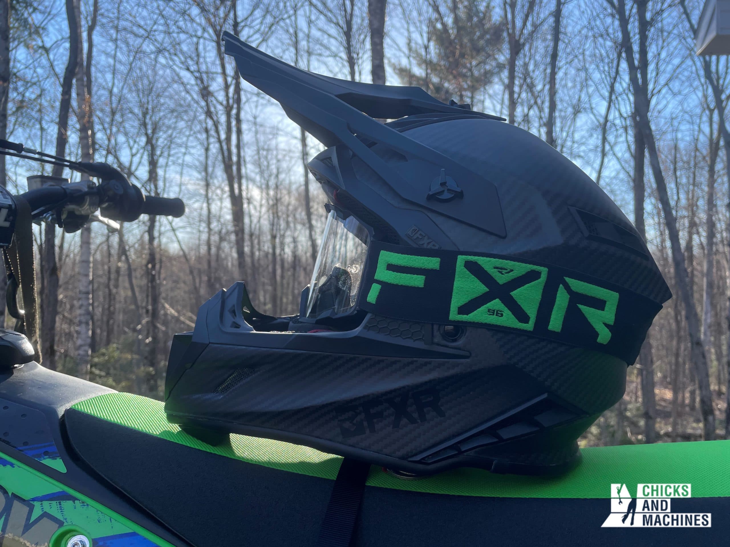 fxr helmet with goggles