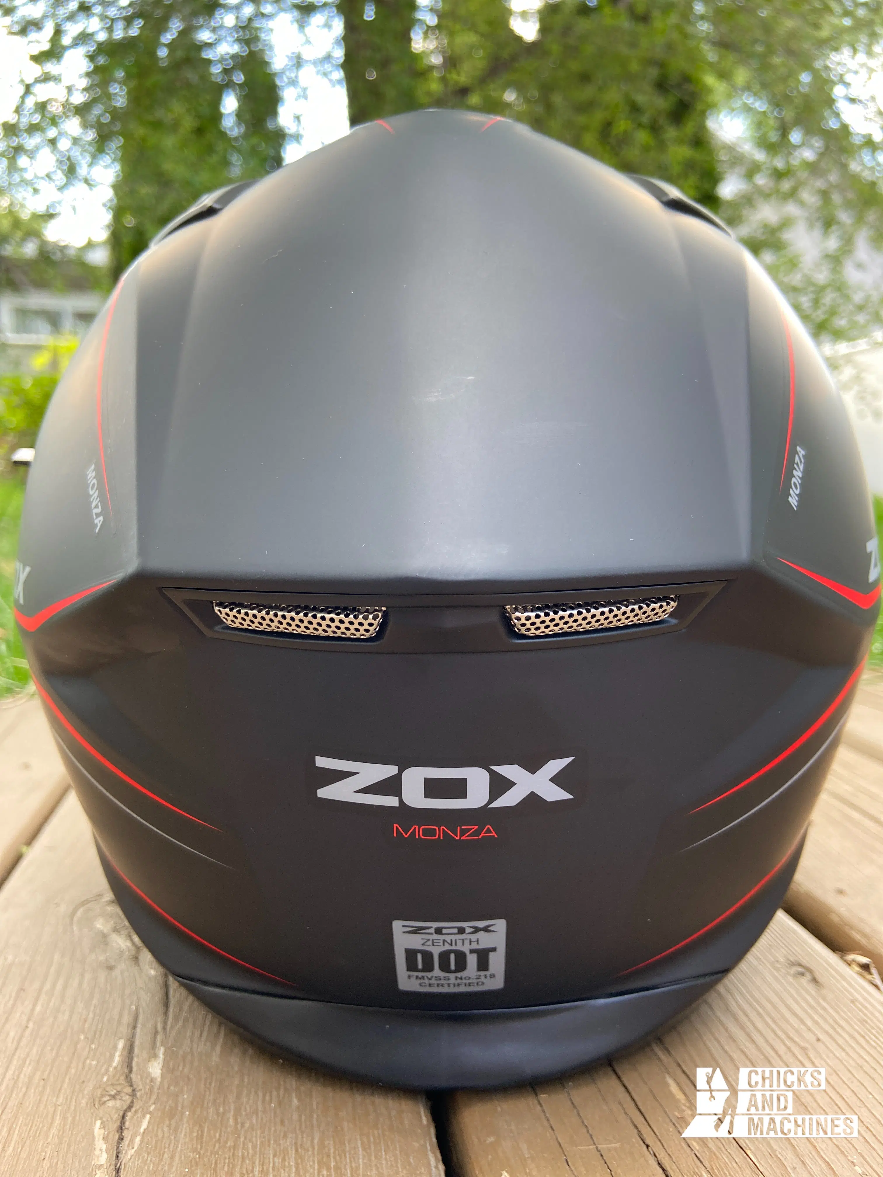 Le derrière du casque Zenith Monza de Zox