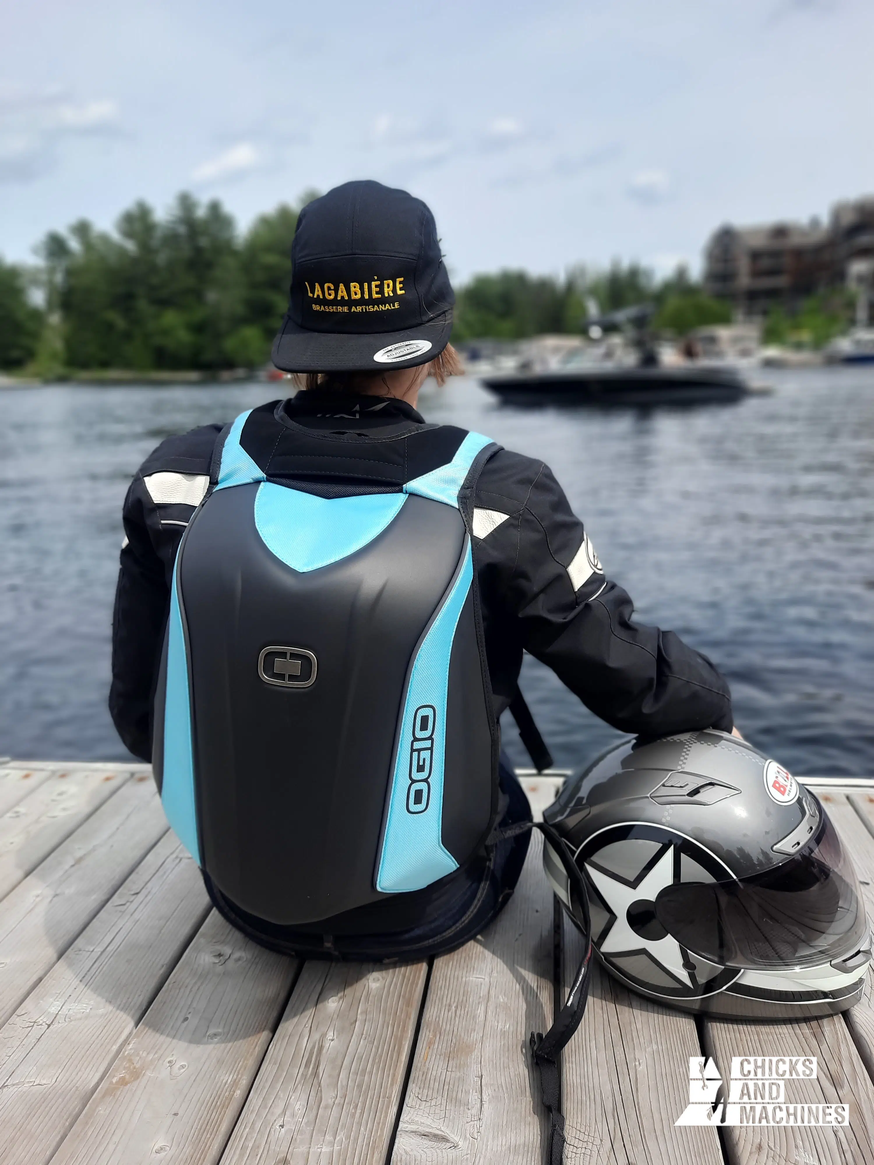 Cyndie enjoying a break at the end of the dock!