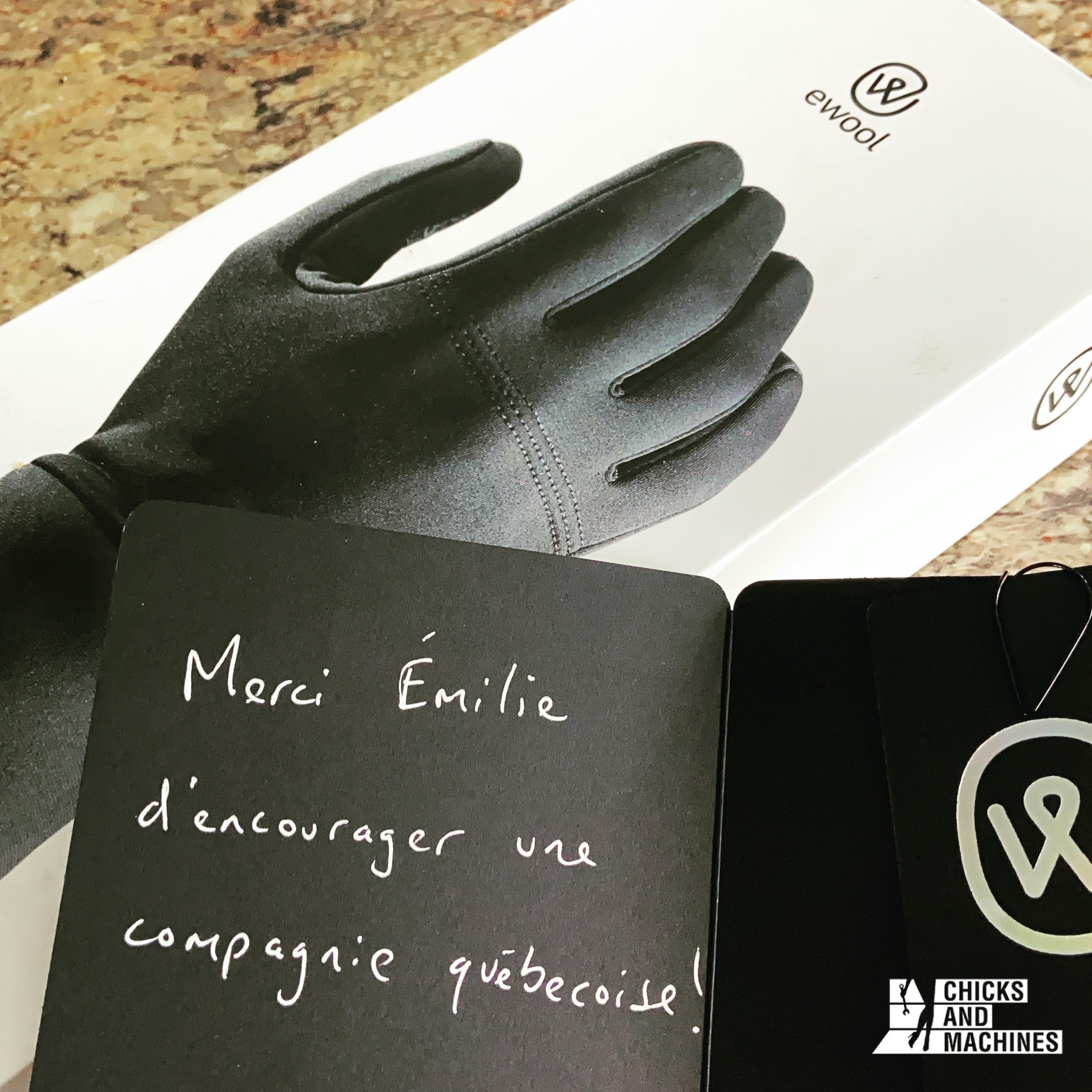 Testing Ewool’s Heated Glove Liner 22 The beautiful message that Emi received when she opened her package.