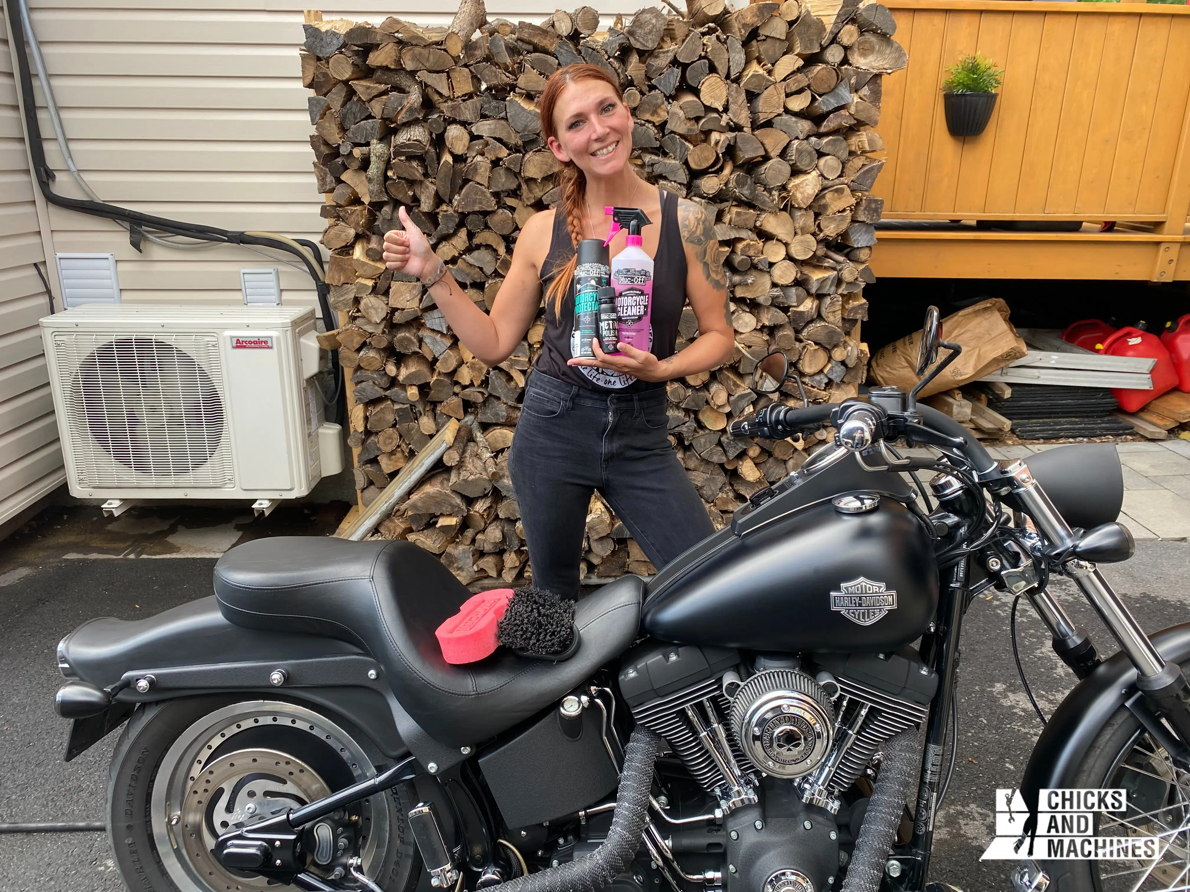 Caro is very happy with the result of the Muc-Off products on her beautiful Harley-Davidson!