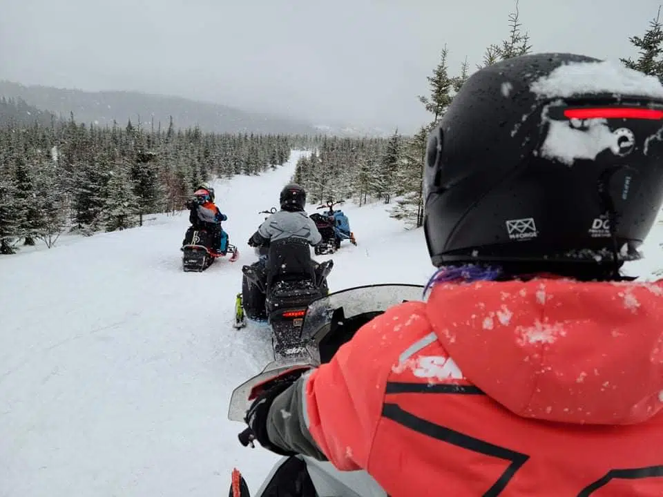 Emilie's first time on a snowmobile