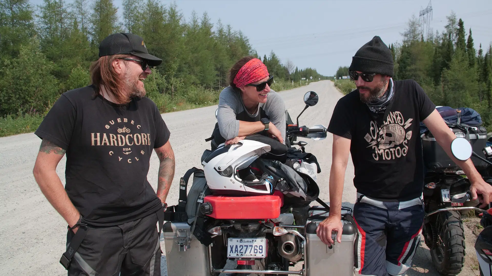 Le trio de Nomades à moto