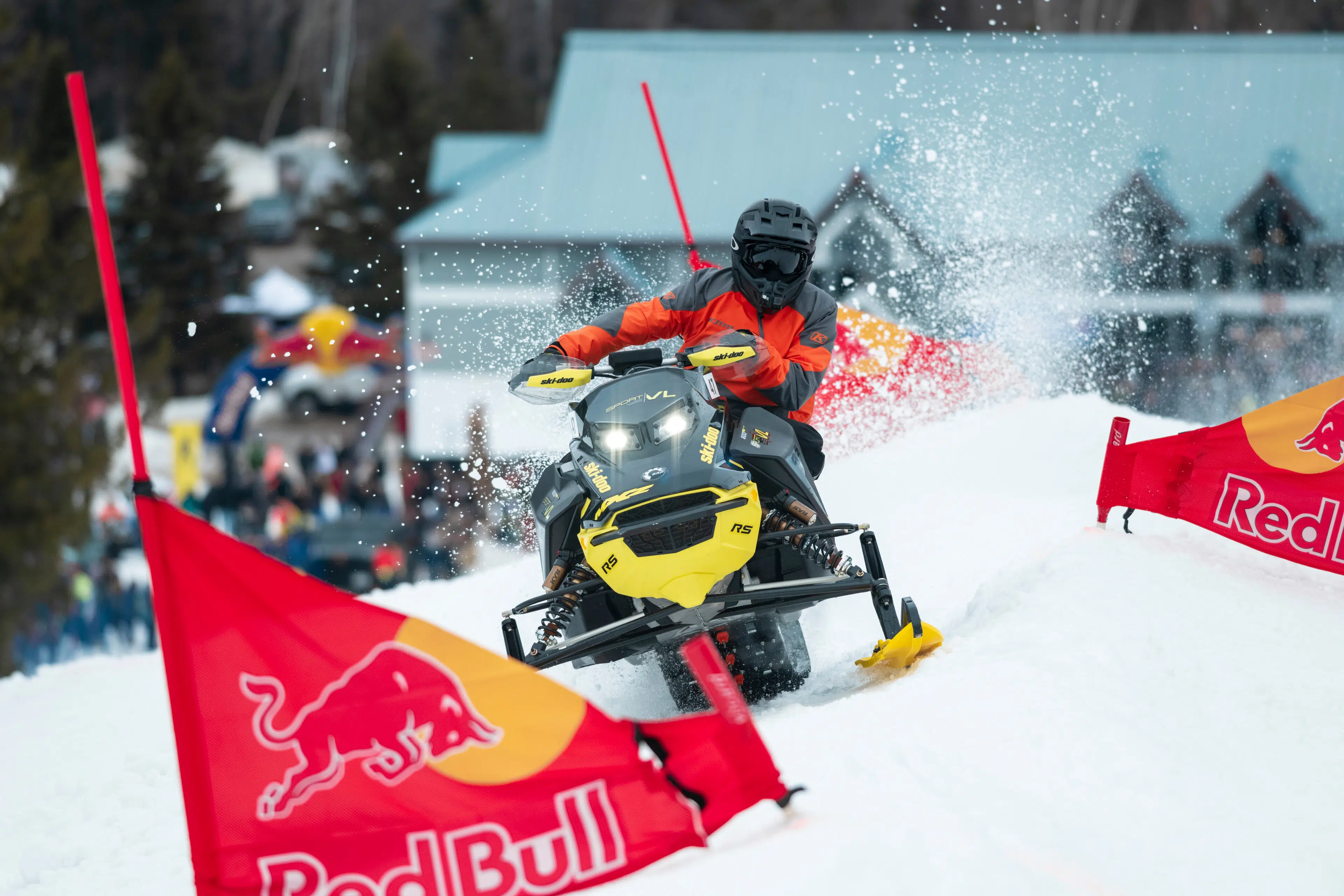 Charles-Julien Beaulieu competes at Red Bull Sledhammers at Ski La Réserve, in Saint-Donat, Quebec, Canada, on April 6, 2019. Photographer Credit: Felix Rioux / Red Bull Content Pool