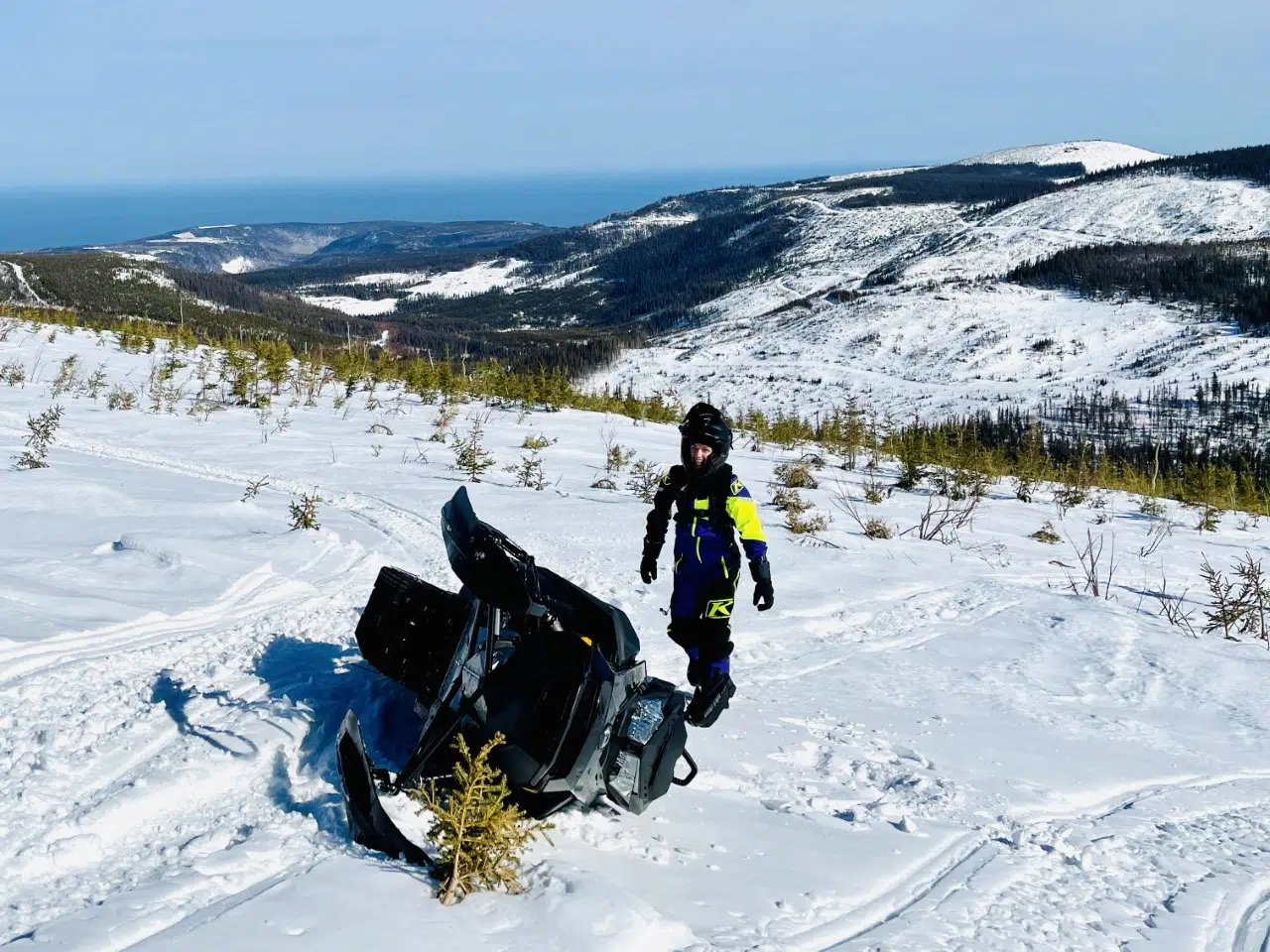 Chic Chocs mountains sledding fail girl