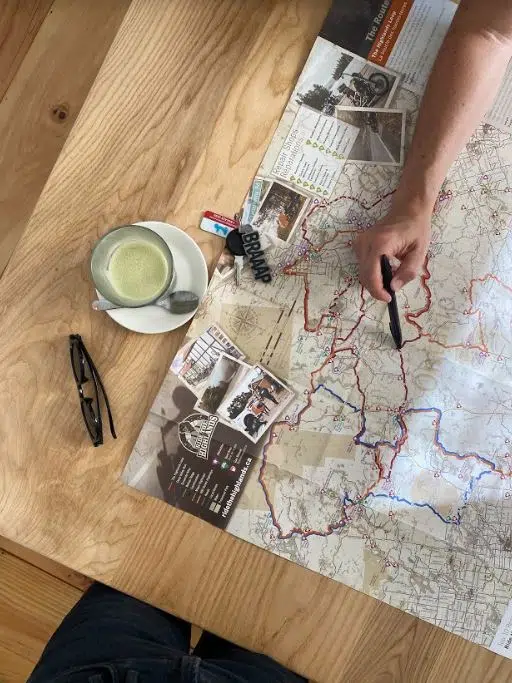 Map and coffee