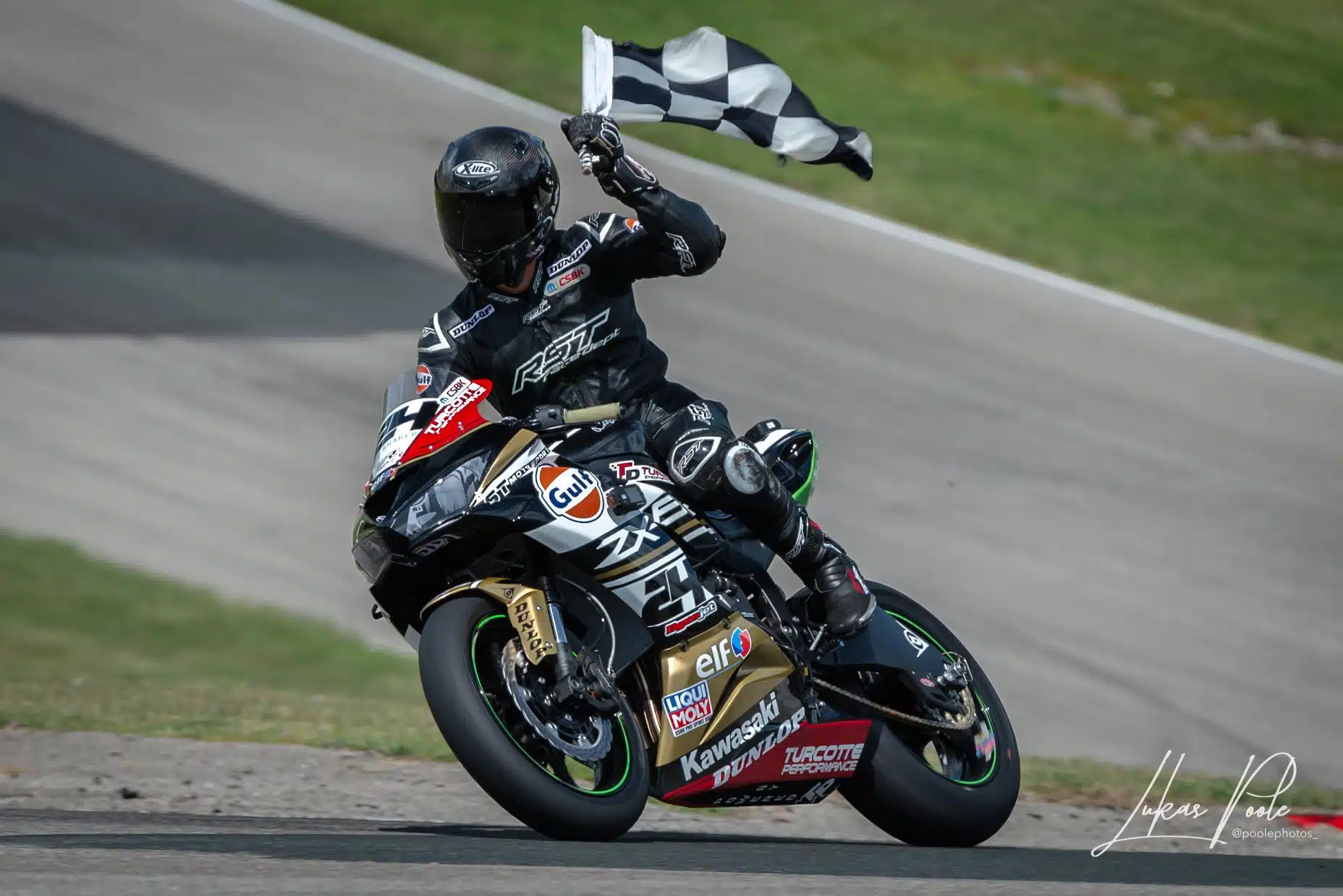 Sebastien Tremblay after a win at the Canadian Tire Motorsport Park in 2019.