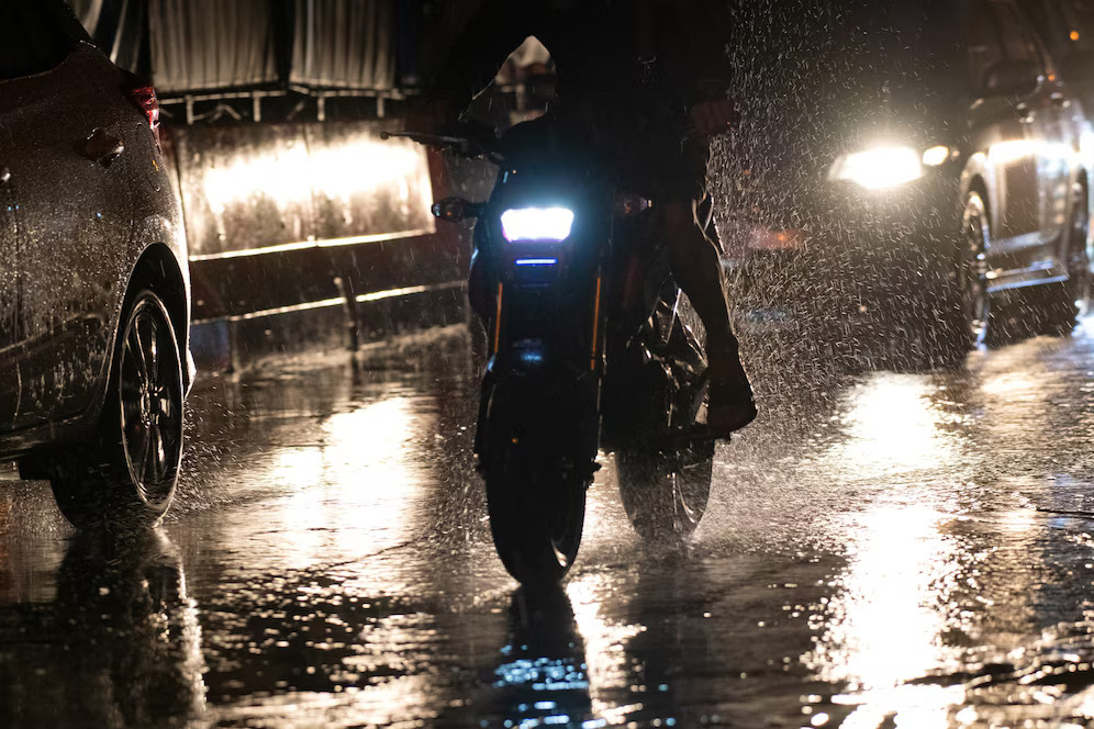 A motorcyclist is not as immune to bad weather as a car driver. A motorcyclist is not as immune to bad weather as a car driver.