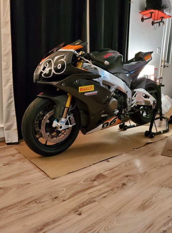 Our first racing motorcycle acquired in September 2020, RSV4 Factory 2014. Our first racing motorcycle acquired in September 2020, RSV4 Factory 2014.