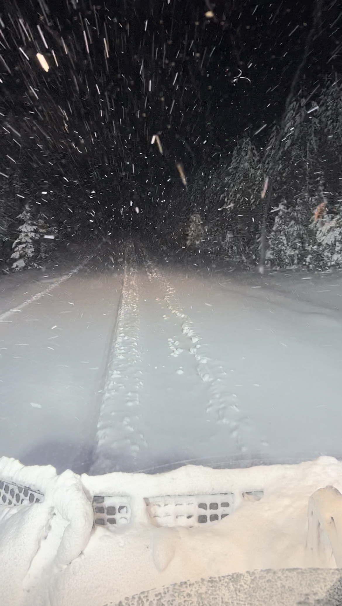 The snow groomer in action! The snow groomer in action!