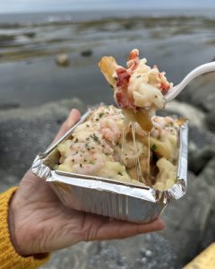 Shrimp and lobster poutine from La Cantine du Pêcheur in Cloridorme (photo credit Geneviève O'Gleman)