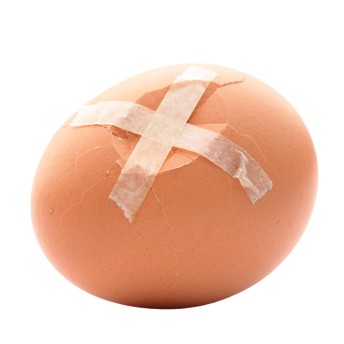 Oeuf-brise-avec-pansement Oeuf brise avec pansement